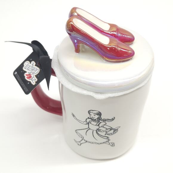 Halloween Rae Dunn Mug Wizard of Oz Dorothy Red Shoe Topper Double Sided - Picture 4 of 7